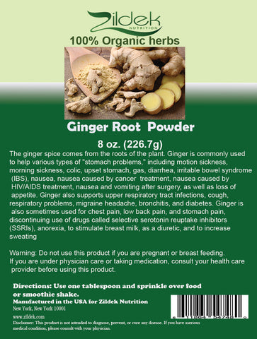 All Natural Ginger Powder 8 oz